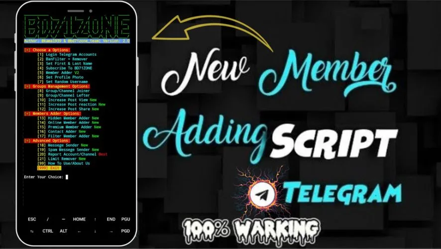 BD71ZONE V2: Telegram New Free Member Automation Adder Tool