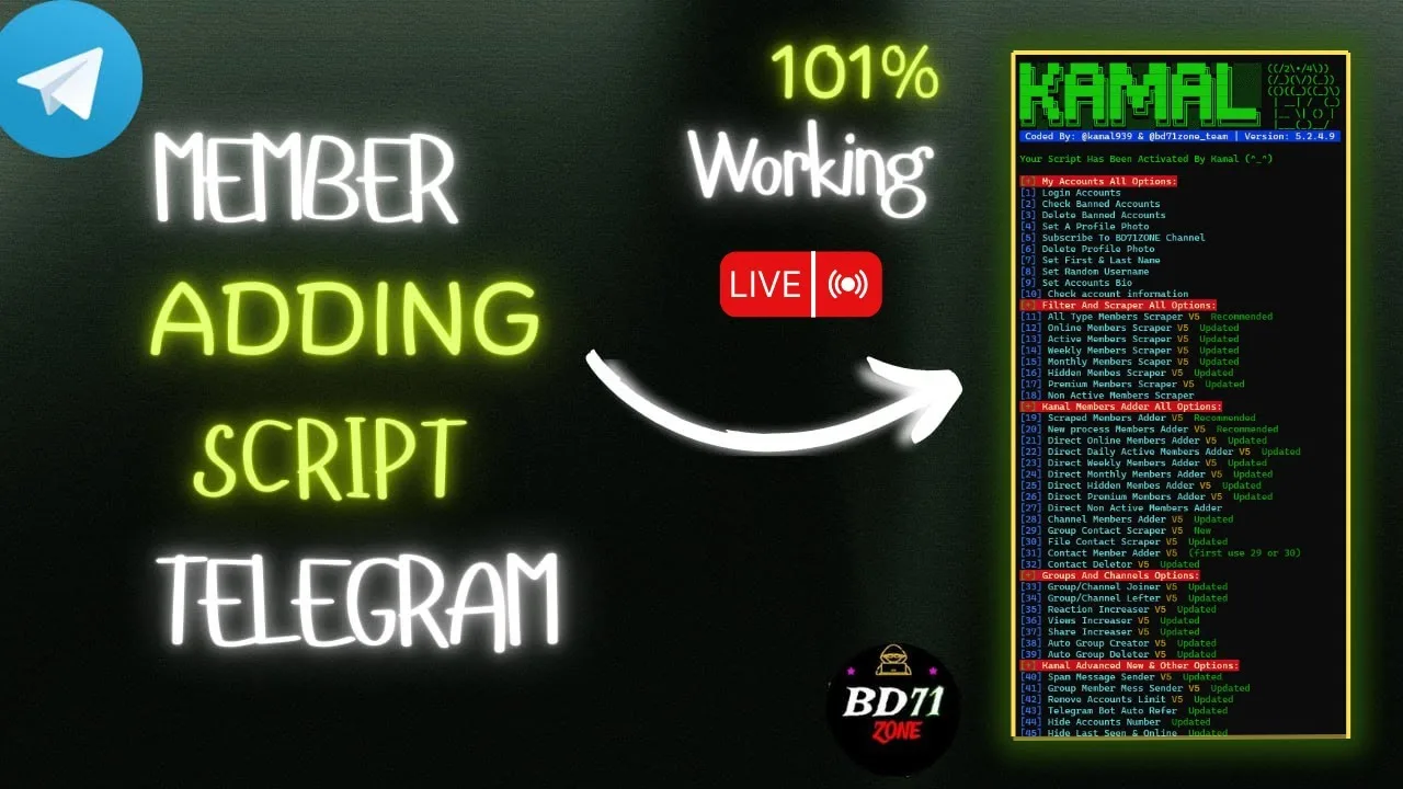 Telegram Kamal Member Adder Script For 2025